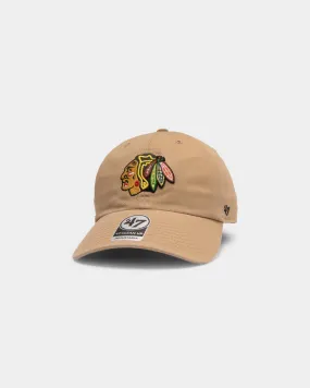 47 Brand Blackhawks Clean Up Strapback Khaki