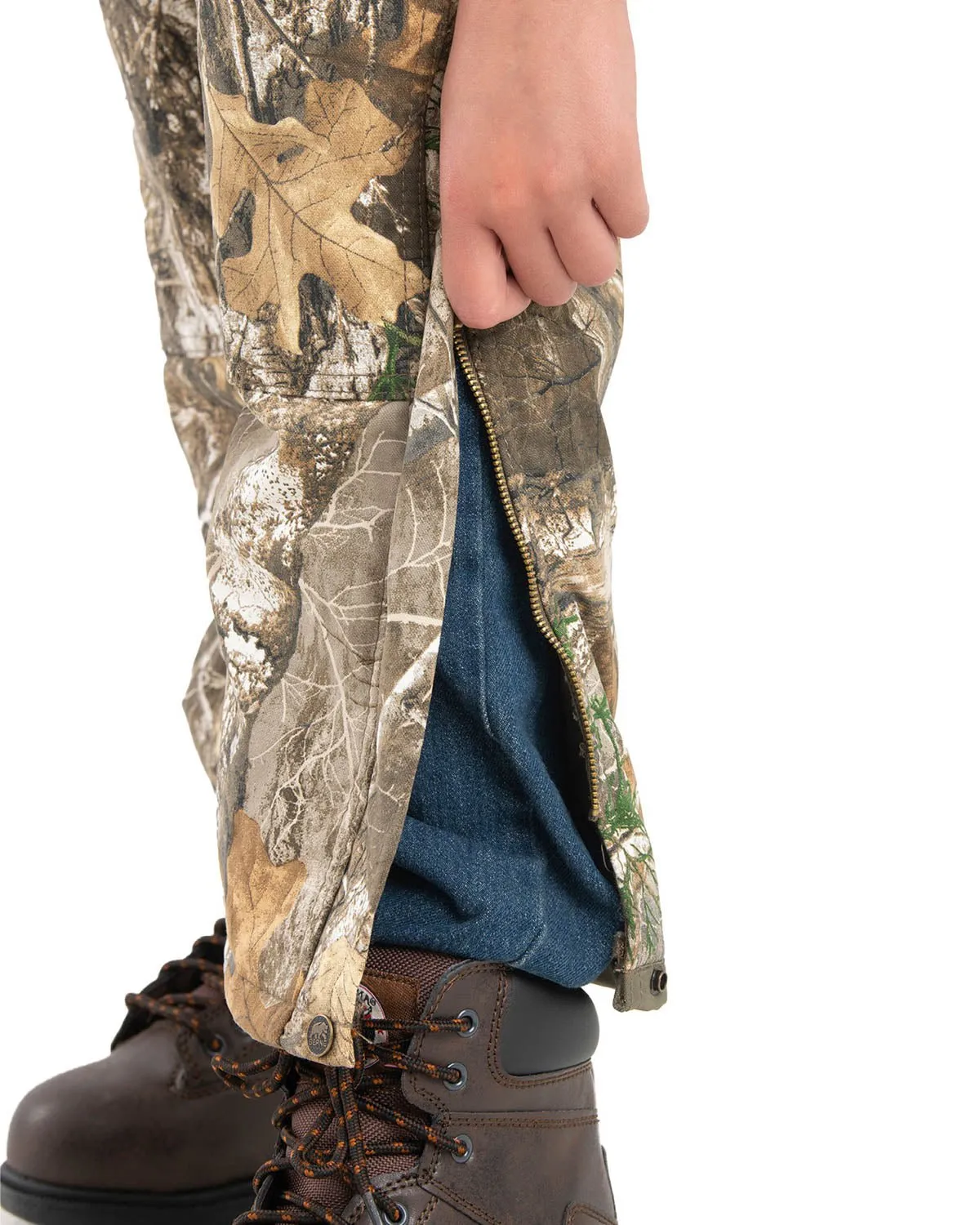 Berne Boys Realtree Edge 100% Cotton Youth Insulated Bib Overall