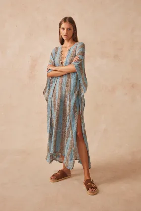 Estilo Emporio Saya Kaftan Dress - Lecce Blue Choc