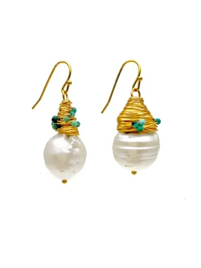 Freshwater Pearls Handcrafted Drop Earrings AE022