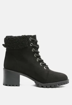 Leonna Cushion Collared Lace-Up Boots