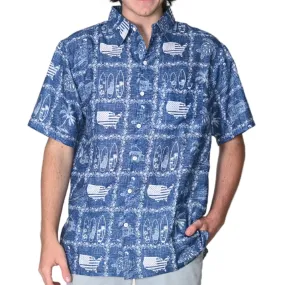 Men's Linen Effect Hawaiian USA Shirt