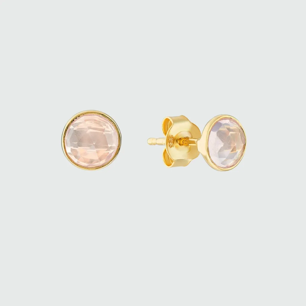 Savanne Gold Vermeil & Rose Quartz Stud Earrings